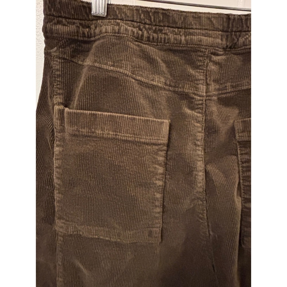 Pilcro Anthropologie Brown Corduroy Wide Leg Elastic Waist Chocolate Trousers M - Picture 9 of 12
